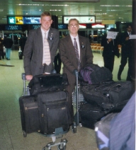 Missionaries at the airport, Ezeiza, Buenos Aires, Argentina.