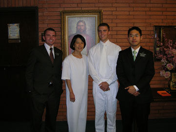 Elder Norberg, Lili Sung, Elder Hardman, and Elder Chou
Josh  Hardman
02 Nov 2006