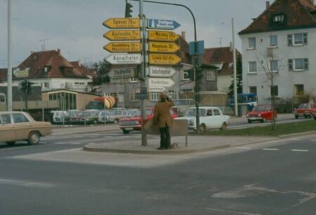 Elder Nunn studying the options at an intersection in Heilbronn - Marz 1974.  Photo by Elder Luker
Lynn M.  Luker
09 May 2006