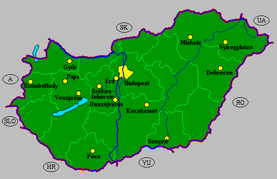 Map of Hungary