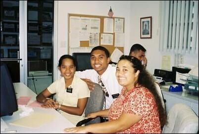 me, sister Kios, Elder Patiole and Elder Mauia working hard in the mission office!!
Tiana Malina Henderson
12 Oct 2006