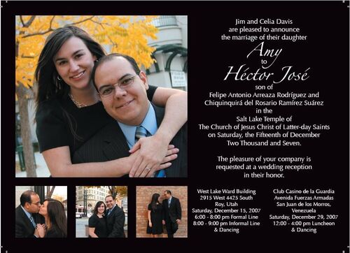 Our wedding Invitation. December 2007.
Hector J. Arreaza
06 Dec 2007