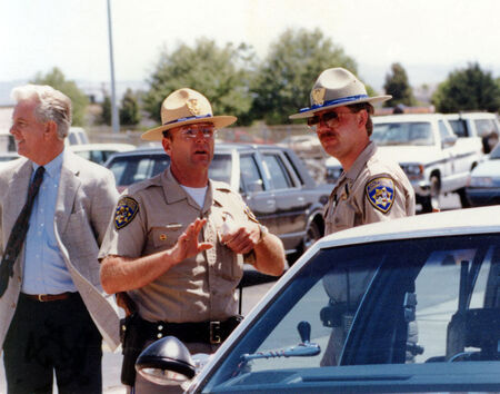 This is a rare photo of me in action as a CHP Officer in 1990.  I served eight years and one month before I retired on a medical after having back surgery.
Carl E. Capps
26 Mar 2003