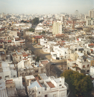 Buenos Aires from the roof of the apartment in Parque Chacabuco.