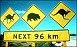 Traffic signs for the camel, wombat, and kangaroo