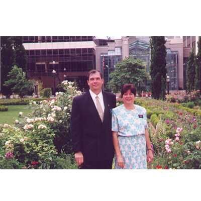 Pres. and Sister Lopes at the Salt Lake Temple garden, during their training seminar, 1999.
Edson José Martins Lopes
14 Mar 2004