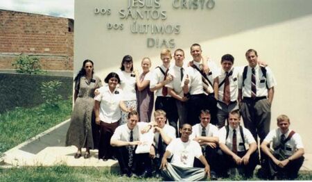 (Left to Right) Sisters Perreira, Bessa, ???, Mcrae, Elders Windham, Blackburn, Finlinson, Campos, Neilson. (In Front) Elders Cooper, T. Erickson, Brockbank, Stallings, Garn. 
William
Joseph C Windham
07 Jul 2002