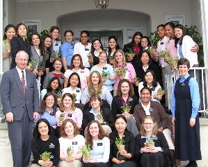 33 beautiful sisters gathered for breakfast at the mission home!  They're great!
Robert Lewis Bauman
05 May 2004