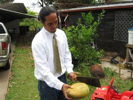 DJ was nice enough to cut up a coconut for us.
Eric  Morgensen
19 Jul 2006