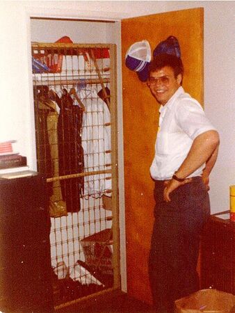 Whats wrong with this picture? Elder Cox in front of Elder Arnolds closet. July 1979
Grant  Bobo
19 Apr 2003