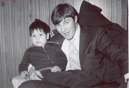 (Myself) Elder Steele w/youngest Lamanite Seminary Student at Deadmans Creek. BC Jan 1972.
Richard Funk
10 Nov 2003