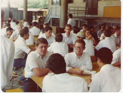 Colegio Deseret was still in operation in 1979 when this picture was taken--it was only later that it was torn down to build the Santiago Temple on the same site.  Facing the camera are Elder Scott Kimball and Elder Joe Grigg, both from my MTC district.
Kevin H. Kartchner
03 Jun 2004