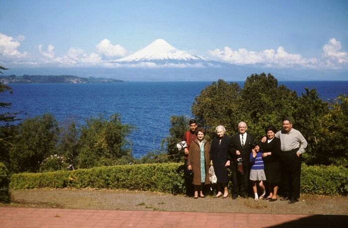 Ricardo Garcia, Jr. Sister Bessie Burton, Sister Camilla Kimball, President Spencer W. Kimball, Elena Garcia, Perla Garcia, Ricardo Garcia, Sr., Mount Osorno. September 1966.
Blaine Nay
24 Jul 2010