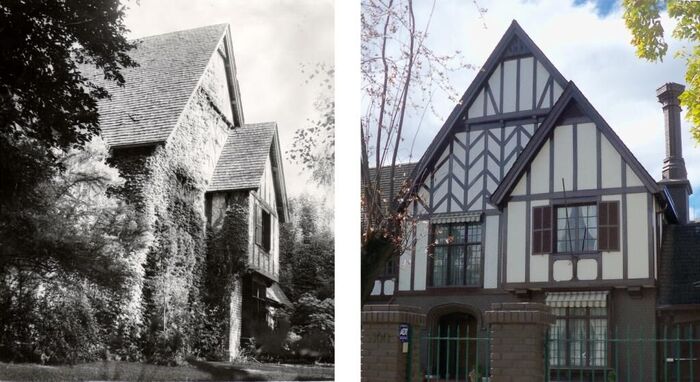 The exterior front of the Alcántara 360 Mission Home has not changed much with the exception that the vines are gone now.  B & W image courtesy of the A. Delbert Palmer Family
Gary V. Davis
11 Sep 2011