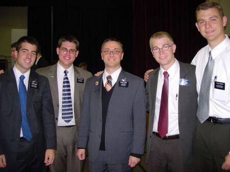 Elder McDonald and his last three companion's plus his current companion. L to R: Elder Redden, Elder Greep, Elder Larson, Elder McDonald, and Elder Adams
Joel Allen McDonald
07 Dec 2005