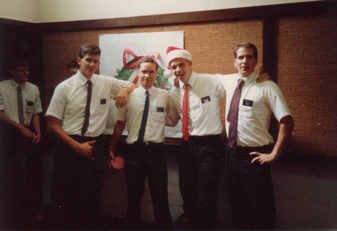 Elders Zapalac, Burchell, Matheny, & Atwood.  Members of the Wahiawa District at the MTC reunite at the mission Christmas party held at the Kaneohe Stake Center, December 1989.
Dan  Zapalac
22 Oct 2005