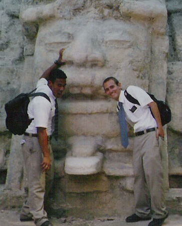 Elder Ta'i and myself after a zone conference atop the ruins of Lamanai, Belize
Michael  Hales
12 Nov 2003