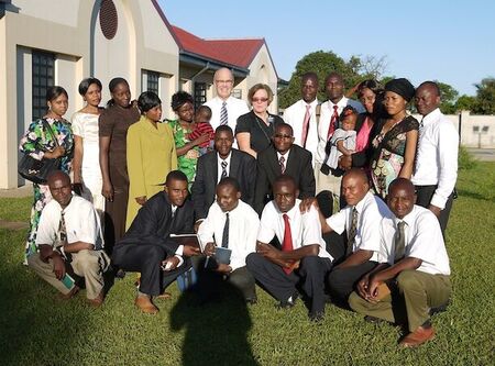 14 Missionaries serving under Pres. Dale and Phyllis Evanson 1999-2001 met in Lubumbashi on April 18.  All serving and active in church.
Dale Eugene Evanson
21 Apr 2011