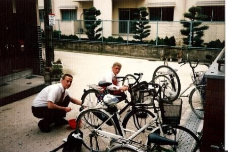 Remeber the good old days before Mnt. Bikes?  Elders Ray and Johnson fixing their tires.  Spring 1989.
Clarence Michael Ray
06 Oct 2007