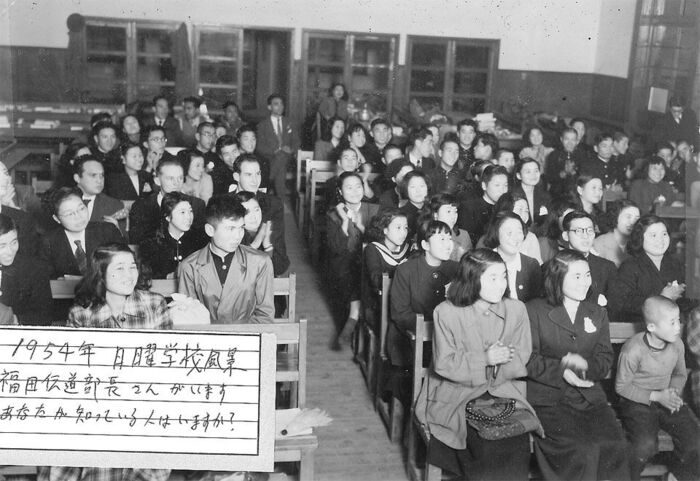 This picture was given to me by a ward member, brother Norlander, after I received my mission call. He had been in Sendai Japan while serving in the military in 1954 and took this picture of a Sunday School class. When I showed it to President Fukuda he exclaimed 