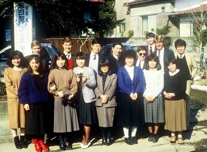 Many of the members of the Ichinoseki Shibu in winter 1986.  Chorotachi from left to right:  Madsen, Peabody, Kerry, Ray
Sean D. Kerry
24 Apr 2010