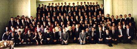 Photo taken during a christmas get together of all the JTNM missionaries with President and Sister Ogden.  What a great looking group! Click picture for full 128K size.
David  van der Leek
11 Sep 2002