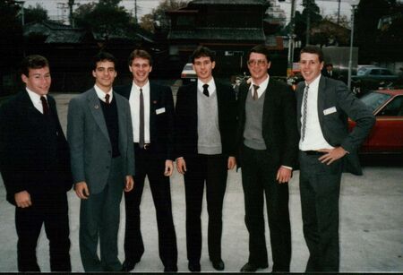 Our mtc group at TaiKai in Tokyo South mission.
Clark Kelly, Paul Cazier, Brad Allen, Russel Pearson, Bruce Humphreys, John Loomis
Bruce L. Humphreys
22 Jan 2003