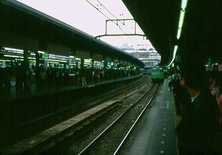 Waiting for the train.  I can't remember what station it is, but it was always busy.
David  van der Leek
18 Aug 2003