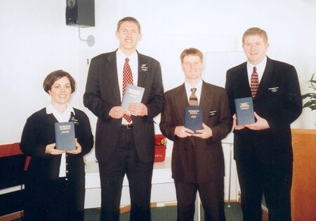 Tartu Estonia Spring 2001
Sis Packham(Estonian), Elder Varner (Latvian), Elder Baker (Lithuanian), Elder Hooper (Russian)
Sara  Joyner
18 Oct 2001