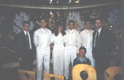 Elder Beck, Aleksay Nemtsev, Marina, Valeri, Oleg Garbus, Elder Thomas, and Igor (front).
Michael Powell Anderson
12 Jul 2001