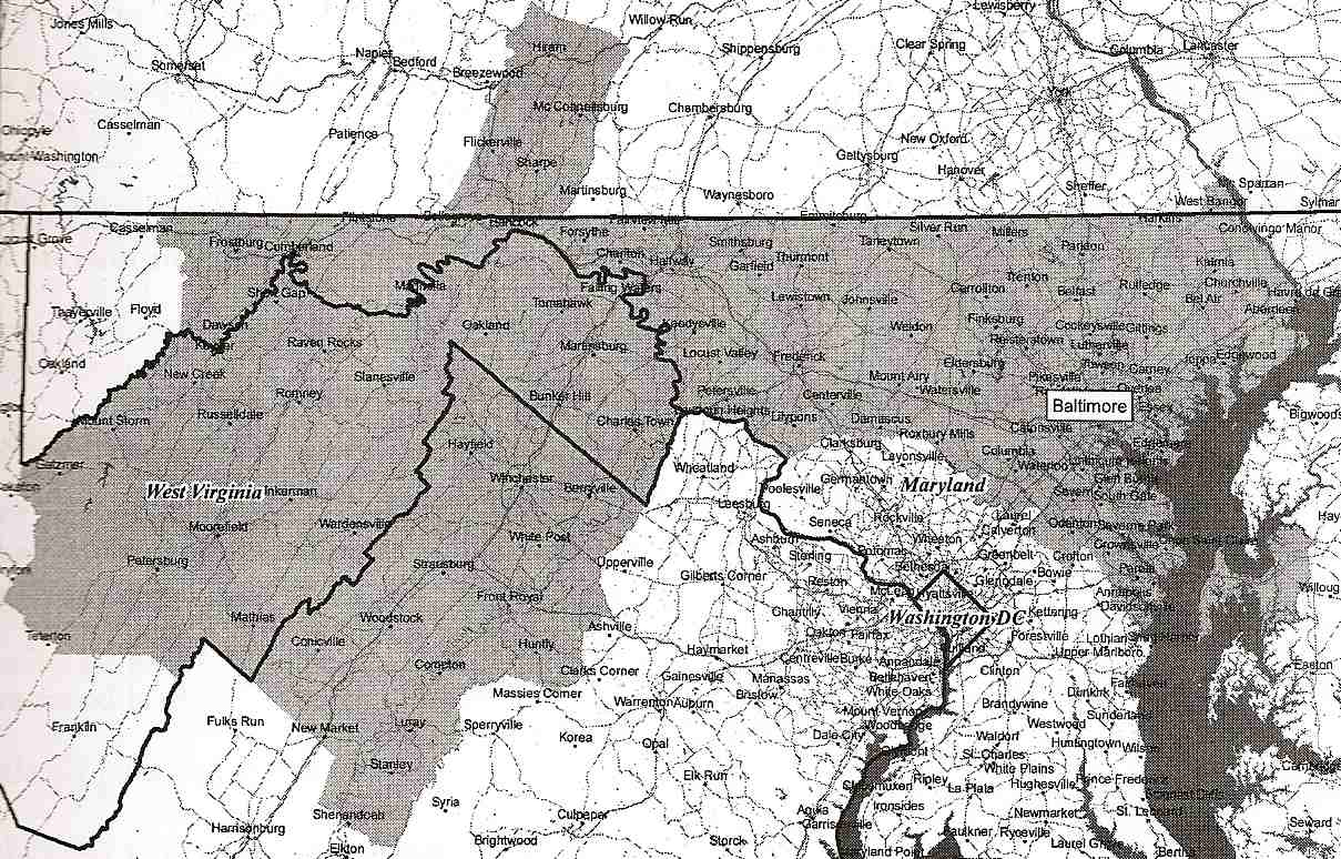 Maryland Baltimore Mission boundary map