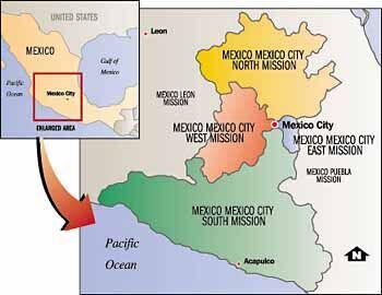 This map gives you a general idea of the size of the Mexico City West Mission.
Andrew L Mott
28 Jan 2004