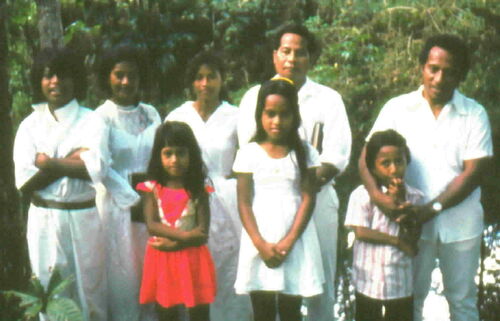 This was the 1st Baptism in Kolonia Ponape. Baptised were The Naped Elias Family and Perdon Samson (his family joined later that year). The week before were the first baptisms in Mand (Ohren Ohry's family and Seisero Solomon)
Chris  Harrison
28 Jul 2003