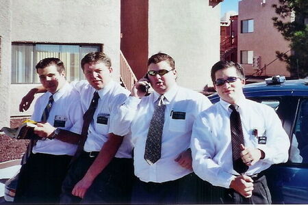 Elder Shipley, Livengood, Bloomfield, and Cheney are locked out of their car: Calling for assistance...
Joseph Moroni Cheney
22 Oct 2004