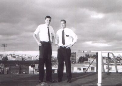 Elder Randy Brown & Elder Jake Egbert on the Union City apartment roof.  This was taken on a day we had to stay inside because of an erroneous front-page newspaper article about an LDS missionary.
Jacob  Egbert
12 Jun 2004