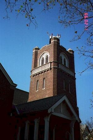 Elder Chipman & Sibbit? on top of the tower at the Midwood chapel
Roscoe Bruce Caldwell Lee
12 Jun 2001