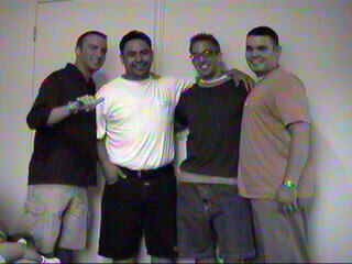 These are Elders Jeff Vilardi, Antonio Espinosa, Carl Hardie, and Nicasio Viera home off their mission just hanging out having FUN!!!
Nicasio  Viera
01 Jul 2001