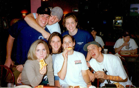 Elder Steineckert, Elder Scobell, Sister Kearsley, Heather, Jen, Sister Crawley, Elder Bushman.  Altogether 12 missionaries and members ate 317 pieces in less than an hour.
Sara A. Kearsley
07 Dec 2001