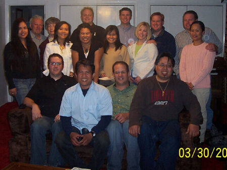 Seated - (l-r) Adam Holdaway, Nonoy Hernandez, Courtney Larson, and Edwin Escalera
Standing - (l-r) Sis. Escalera, Merlin Page, Jeanine Page, Bing Holdaway, Sylfa Smith, Sean Trueman, Sally Larson, Pat Finlinson, Reina Hanson, Erin Hanson, Paul Higbee, and Zenaida Higbee
Adam Holdaway
07 Apr 2007