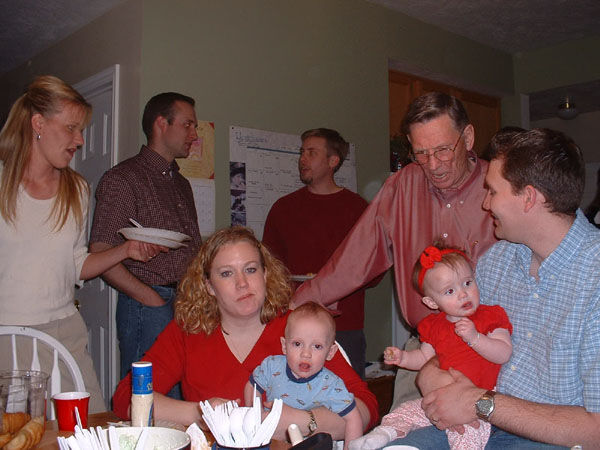 Pres. Morrey talking to Brandon Jensen and wife Jen with twins Zach and Megan
Brandon Jensen
17 Jun 2004