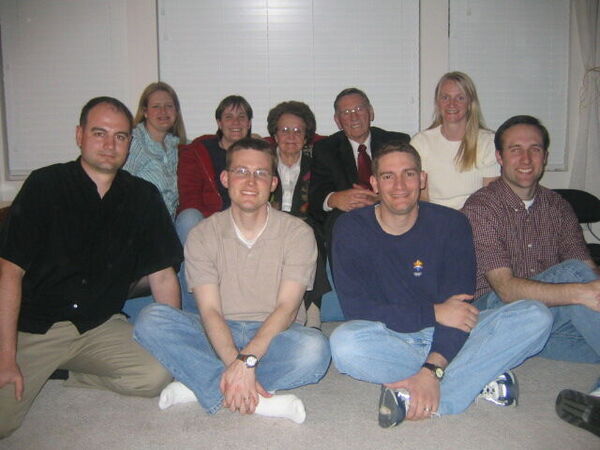 Back (L-R): Kim Woodbury, Kirsten Abel, Sis. Morrey, Pres. Morrey, Anne (Suhren) Hickenlooper
Front (L-R): Ryan Hadley, Randy Booth, Brandon Jensen, Richard Vance
Brandon Jensen
25 Apr 2005