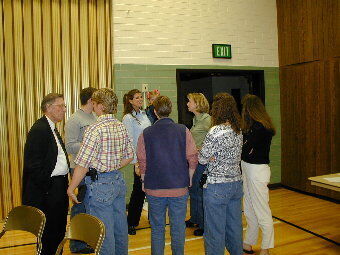 A group talking at the reunion
Brandon Kirkbride Jensen
10 Apr 2001