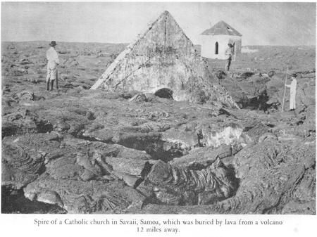 Spires of a Catholic church which was buried in a lava flow from a volcano 12 miles away... taken 1908
Tracy Wilson
06 May 2003