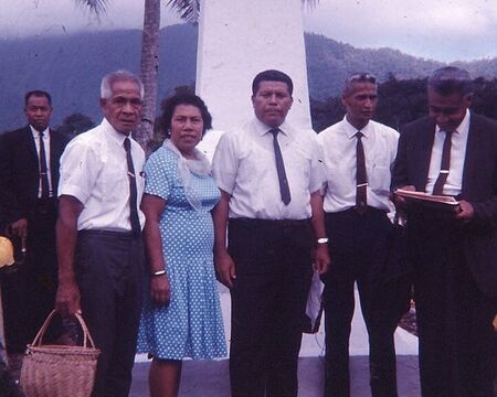 Elder and Sister Fonoimoana with others of their mission.  Do you know who they are?
Taylor and Sister Mataniu  Fonoimoana
15 Aug 2008