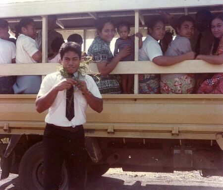 Elder Pau and those to be baptised.  Lava Saleaula, Savaii.
Taylor and Sister Mataniu  Fonoimoana
08 Mar 2009