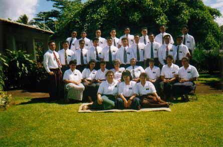 Back row: Elders Mamea, Nautu, Ledger, Hunt, Afualo, Lameko J, Tuilagi, Pauga, Middle row: Elders Sa'u(Teacher), Tonumaipea, Chadwick, Fruean, Tago, Taotua, Lameko, Hunt, Ahyu, ......., Front row: Sisters Tafilipep, Schuster, ......, Sister To'o, Presid
Junior Avei Ahyu
07 Feb 2001