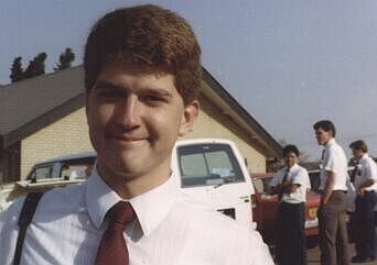 Elder Bryan Packham at a transfer.  Elders Soft and Newbold in the background.
Timothy Scott Ennis
16 Sep 2001