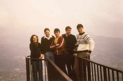 P-Day visit to WWII Fortification atop nearby hill.  L-R, Lotske, Cope, Glasgow, Lloyd, Samuelson. (Soeur Quinn took the picture)
Lane B. Glasgow
26 Aug 2005