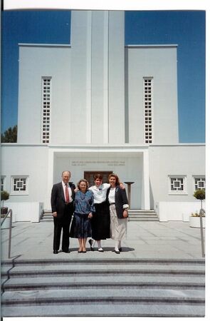 In the Summer of 1993, Sister Palmer and I had the honor to go to the Swiss Temple with President and Sister Johnson, who are standing to my right (your left).
Andrea  Meyer
28 Mar 2006