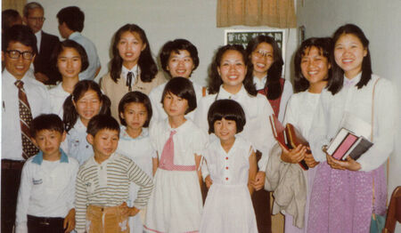 President Miner seen top left.  President Dzeng front left.  The little girl in the center with the big smile is Pres. Dzengs youngest daughter.
Darryl  Simmons
10 Mar 2003